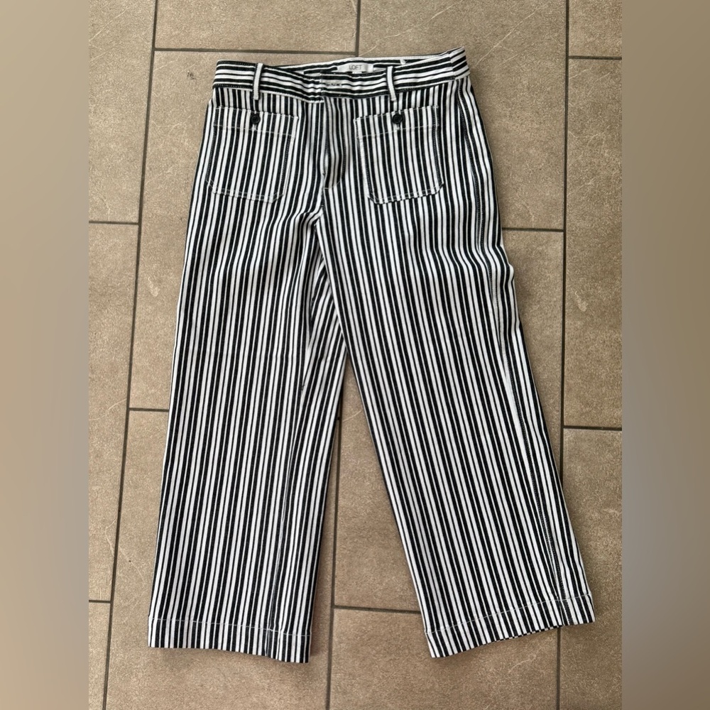 LOFT Black and White Striped Women Jeans